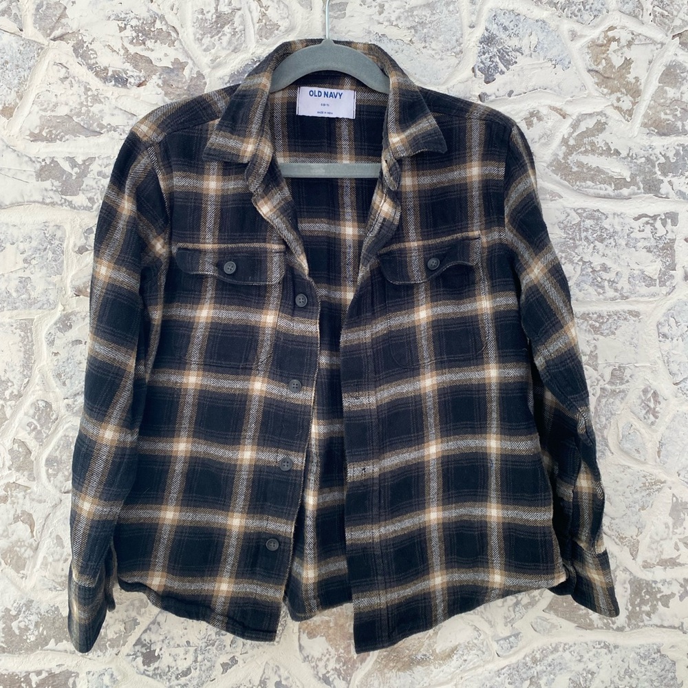 Old Navy Plaid Overhsirt size 6-7